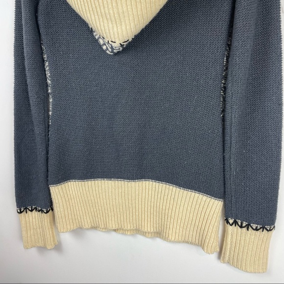 BKE Womens Shawl Knit Hooded Sweater Sz Medium Aztec Ribbed Boho Western - Picture 8 of 12